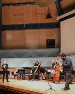 Gahlord Dewald Performing, Matthew Evan Taylor, Mark Christensen, and Elliott Sharp performing at Middlebury College